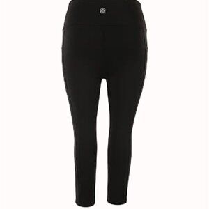 Daisy Fuentes FIT Cropped Leggings Size 1X Black Athleisure Casual Activewear